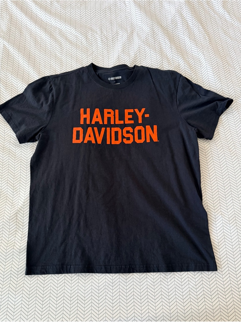 Harley-Davidson Black T-Shirt with Orange Logo